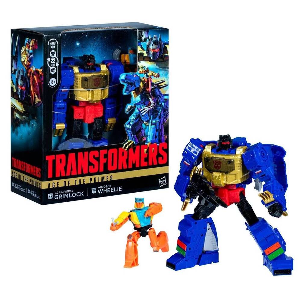 Transformers Age Of The Primes Leader Class G2 Grimlock & Wheelie Action Figures